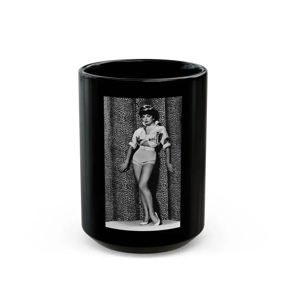 Joan Collins #557 (Vintage Female Icon) Black Coffee Mug 15oz - Go Mug Yourself