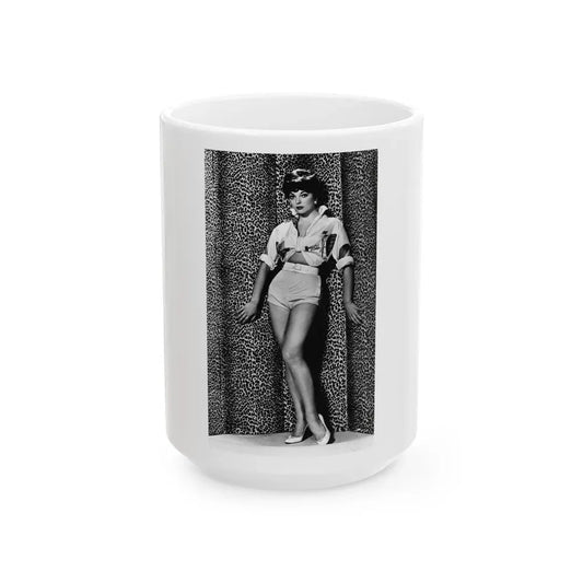 Joan Collins #557 (Vintage Female Icon) White Coffee Mug 15oz - Go Mug Yourself