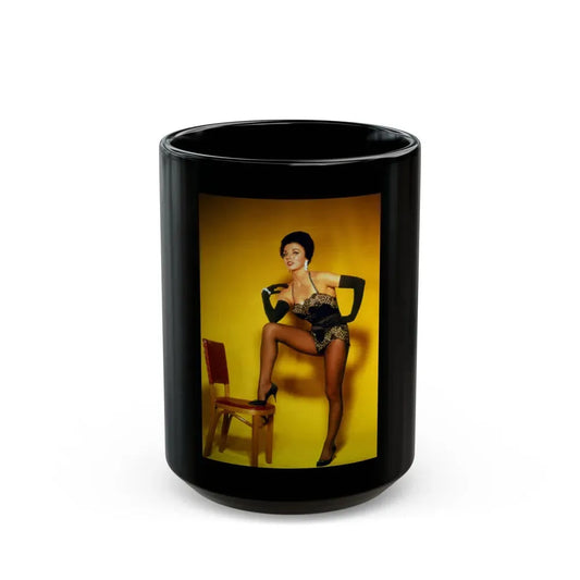 Joan Collins #562 (Vintage Female Icon) Black Coffee Mug 15oz - Go Mug Yourself