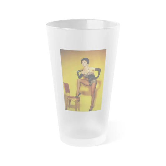 Joan Collins #562 (Vintage Female Icon) Frosted Pint Glass 16oz 16oz Frosted - Go Mug Yourself