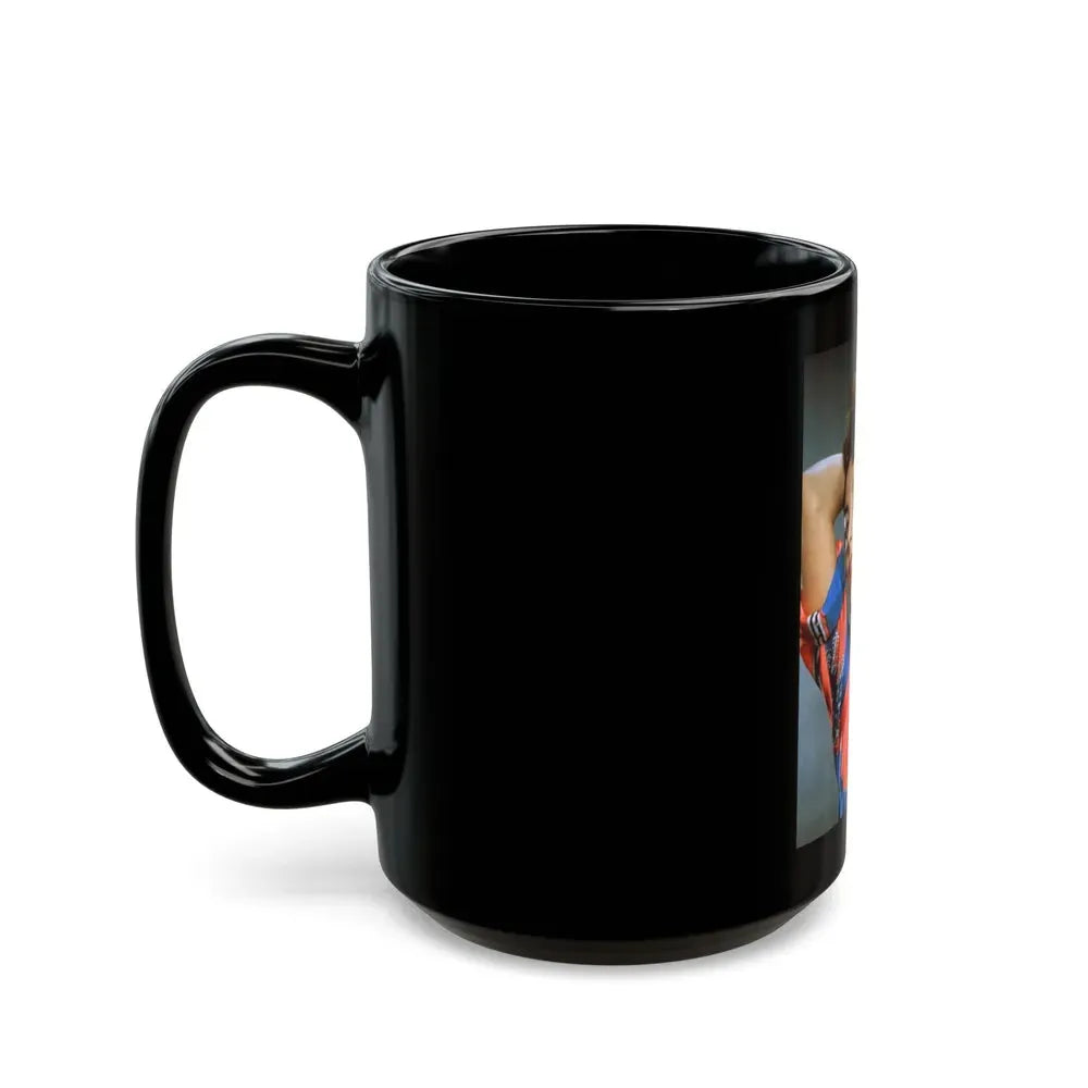 Joan Collins #563 (Vintage Female Icon) Black Coffee Mug - Go Mug Yourself