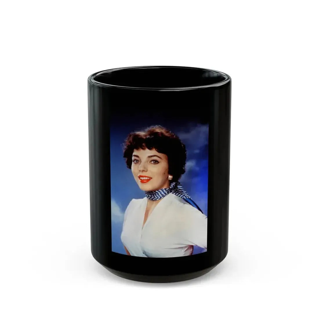Joan Collins #564 (Vintage Female Icon) Black Coffee Mug 15oz - Go Mug Yourself