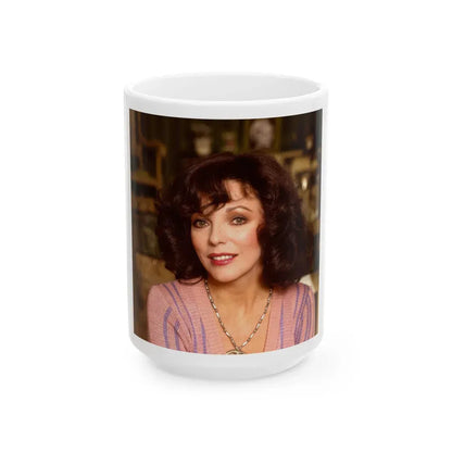 Joan Collins #565 (Vintage Female Icon) White Coffee Mug 15oz - Go Mug Yourself