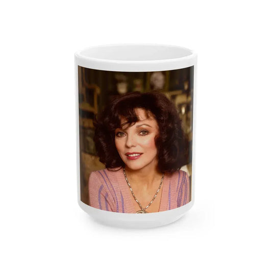Joan Collins #565 (Vintage Female Icon) White Coffee Mug 15oz - Go Mug Yourself