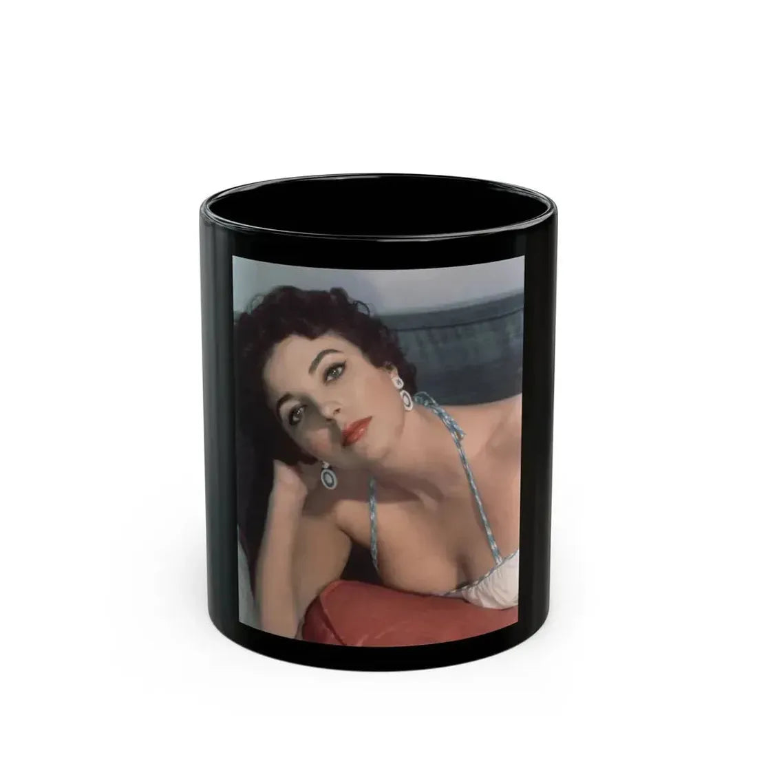 Joan Collins #566 (Vintage Female Icon) Black Coffee Mug 11oz - Go Mug Yourself