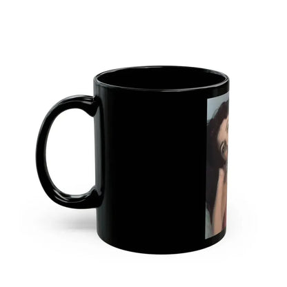 Joan Collins #566 (Vintage Female Icon) Black Coffee Mug - Go Mug Yourself
