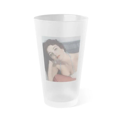Joan Collins #566 (Vintage Female Icon) Frosted Pint Glass 16oz 16oz Frosted - Go Mug Yourself