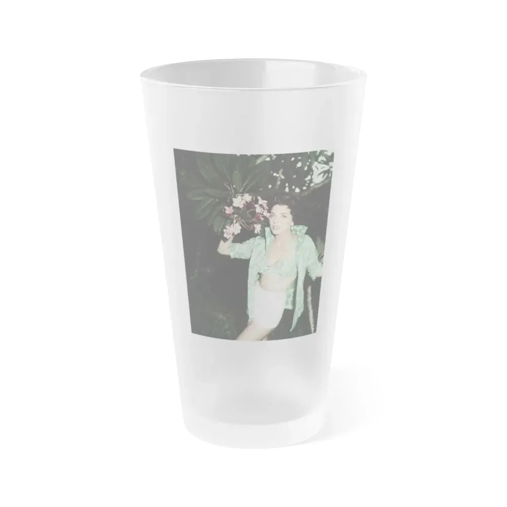 Joan Collins #568 (Vintage Female Icon) Frosted Pint Glass 16oz 16oz Frosted - Go Mug Yourself