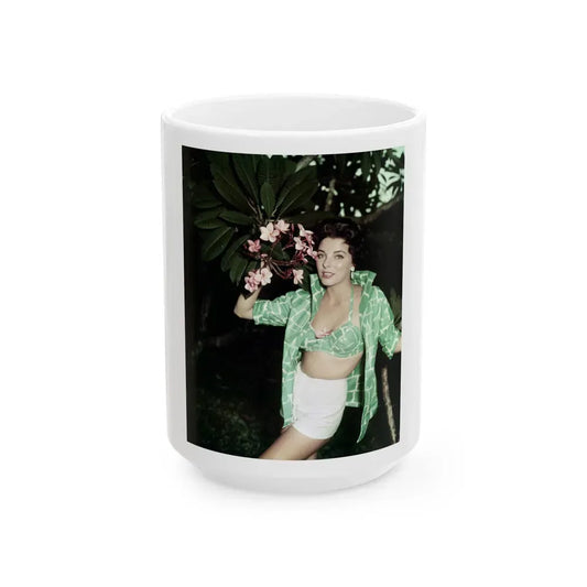 Joan Collins #568 (Vintage Female Icon) White Coffee Mug 15oz - Go Mug Yourself