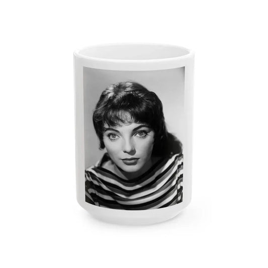 Joan Collins #573 (Vintage Female Icon) White Coffee Mug 15oz - Go Mug Yourself