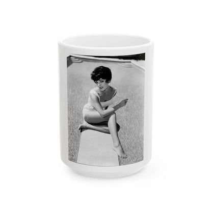 Joan Collins #575 (Vintage Female Icon) White Coffee Mug 15oz - Go Mug Yourself