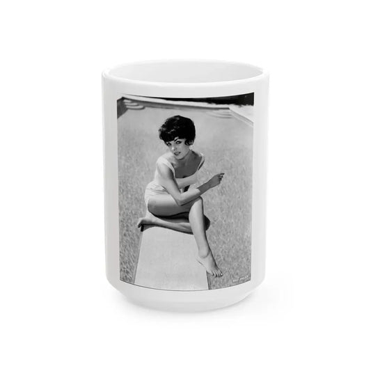 Joan Collins #575 (Vintage Female Icon) White Coffee Mug 15oz - Go Mug Yourself