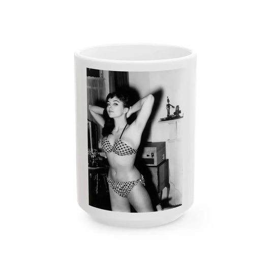 Joan Collins #576 (Vintage Female Icon) White Coffee Mug 15oz - Go Mug Yourself
