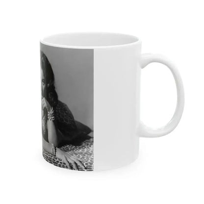 Joan Collins #577 (Vintage Female Icon) White Coffee Mug - Go Mug Yourself