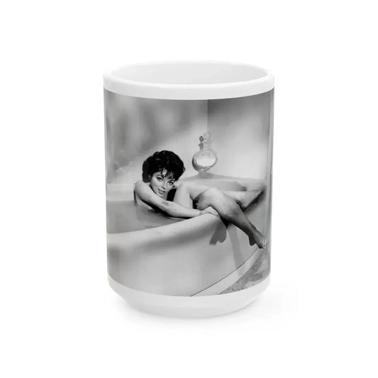 Joan Collins #578 1 (Vintage Female Icon) White Coffee Mug 15oz - Go Mug Yourself