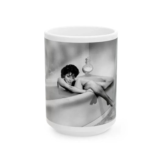 Joan Collins #578 1 (Vintage Female Icon) White Coffee Mug 15oz - Go Mug Yourself