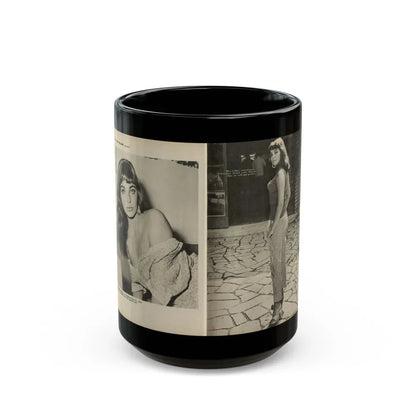 Joan Collins #582 - Europe's Top Pin-Ups Issue #3 1956 (Vintage Female Icon) Black Coffee Mug 15oz - Go Mug Yourself