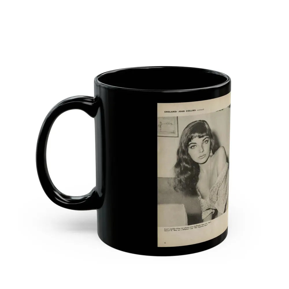 Joan Collins #582 - Europe's Top Pin-Ups Issue #3 1956 (Vintage Female Icon) Black Coffee Mug - Go Mug Yourself
