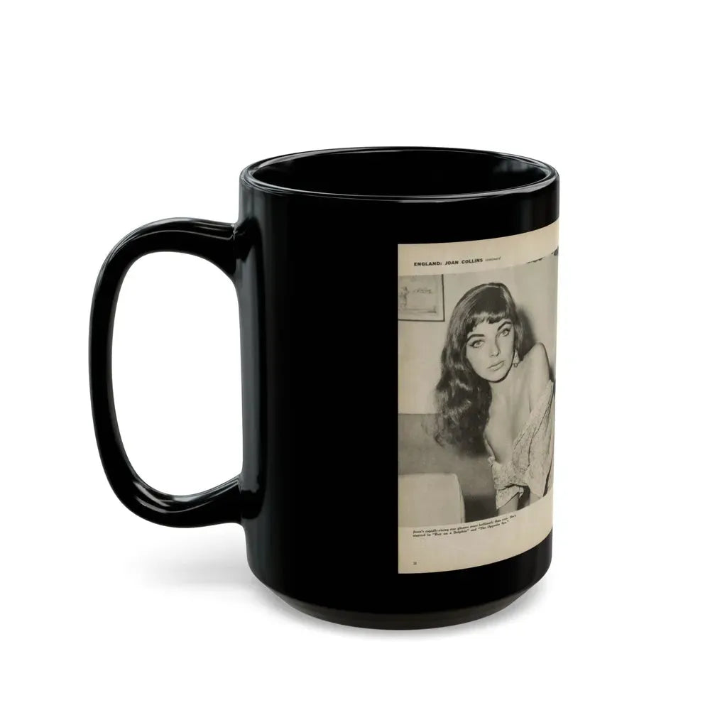 Joan Collins #582 - Europe's Top Pin-Ups Issue #3 1956 (Vintage Female Icon) Black Coffee Mug - Go Mug Yourself