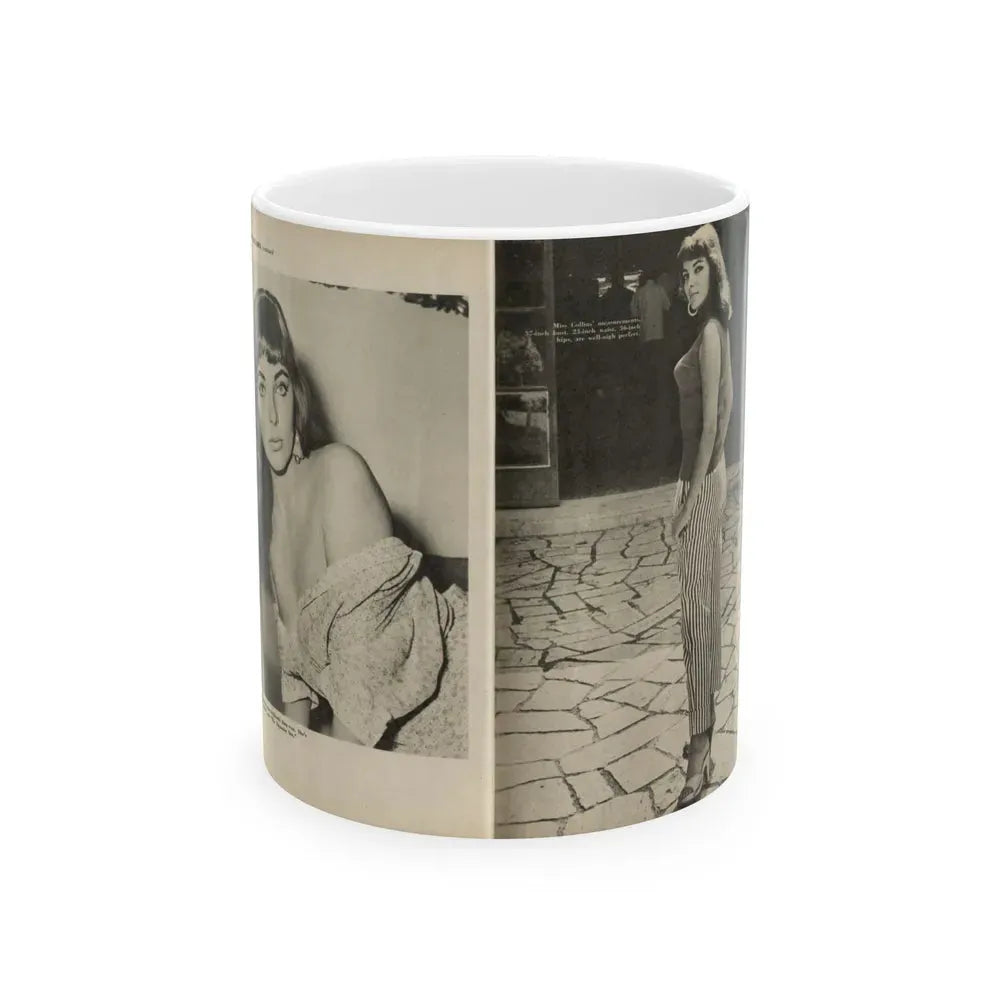 Joan Collins #582 - Europe's Top Pin-Ups Issue #3 1956 (Vintage Female Icon) White Coffee Mug 11oz - Go Mug Yourself