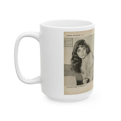 Joan Collins #582 - Europe's Top Pin-Ups Issue #3 1956 (Vintage Female Icon) White Coffee Mug - Go Mug Yourself