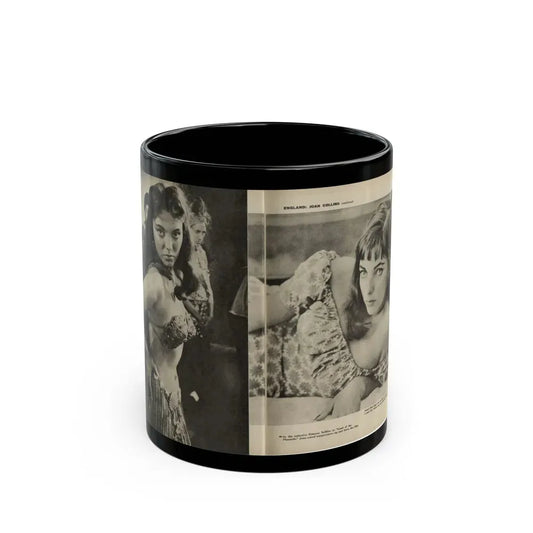 Joan Collins #586 - Europe's Top Pin-Ups Issue #3 1956 (Vintage Female Icon) Black Coffee Mug 11oz - Go Mug Yourself