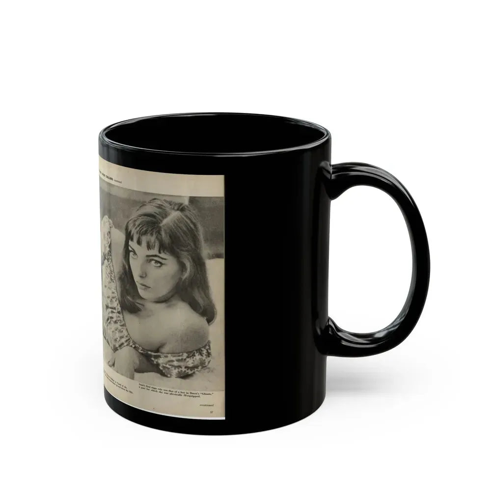 Joan Collins #586 - Europe's Top Pin-Ups Issue #3 1956 (Vintage Female Icon) Black Coffee Mug - Go Mug Yourself