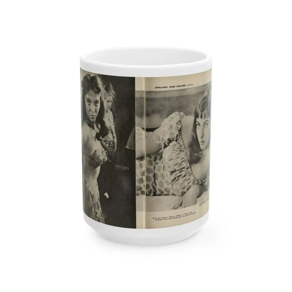 Joan Collins #586 - Europe's Top Pin-Ups Issue #3 1956 (Vintage Female Icon) White Coffee Mug 15oz - Go Mug Yourself