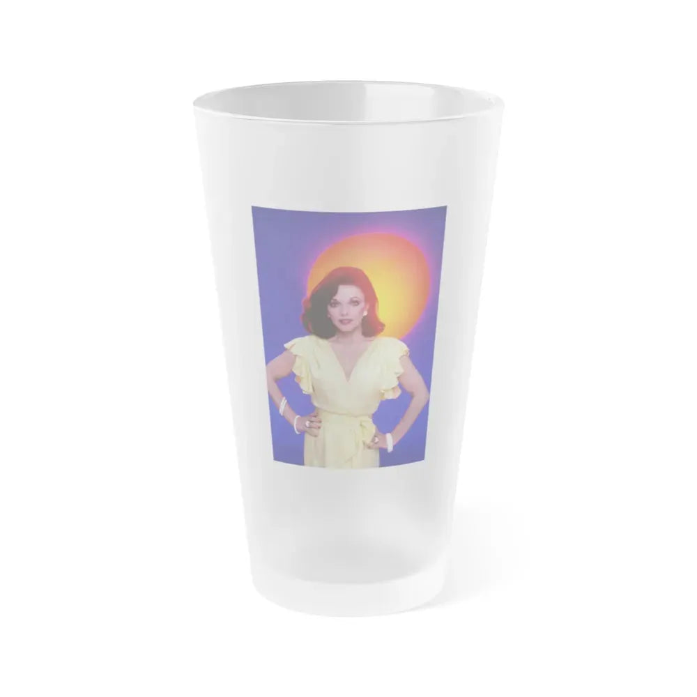 Joan Collins #588 (Vintage Female Icon) Frosted Pint Glass 16oz 16oz Frosted - Go Mug Yourself