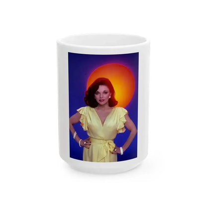 Joan Collins #588 (Vintage Female Icon) White Coffee Mug 15oz - Go Mug Yourself