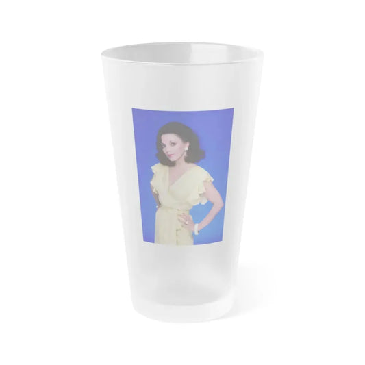 Joan Collins #589 (Vintage Female Icon) Frosted Pint Glass 16oz 16oz Frosted - Go Mug Yourself