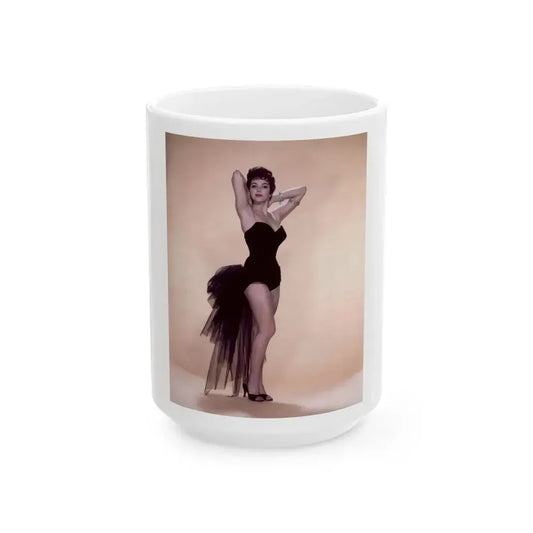 Joan Collins #59 (Vintage Female Icon) White Coffee Mug 15oz - Go Mug Yourself