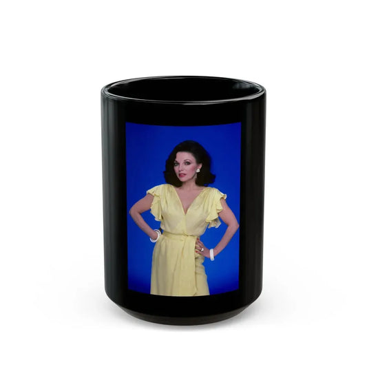 Joan Collins #590 (Vintage Female Icon) Black Coffee Mug 15oz - Go Mug Yourself