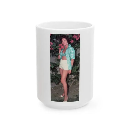 Joan Collins #591 (Vintage Female Icon) White Coffee Mug 15oz - Go Mug Yourself