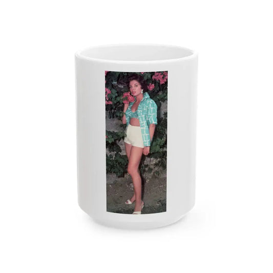 Joan Collins #591 (Vintage Female Icon) White Coffee Mug 15oz - Go Mug Yourself