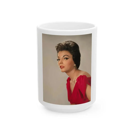 Joan Collins #592 (Vintage Female Icon) White Coffee Mug 15oz - Go Mug Yourself