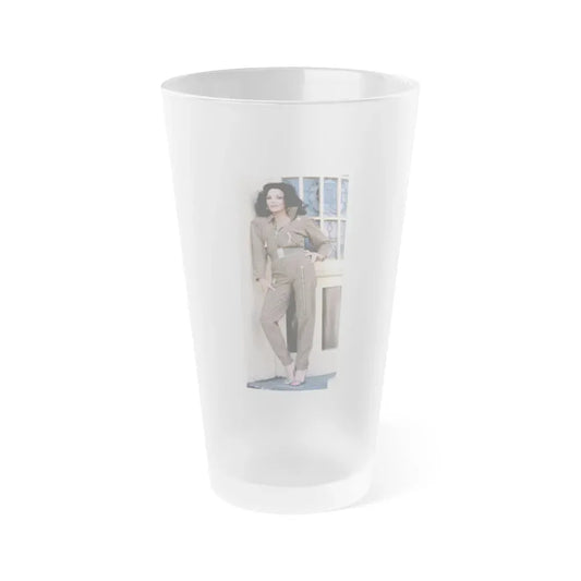 Joan Collins #593 (Vintage Female Icon) Frosted Pint Glass 16oz 16oz Frosted - Go Mug Yourself