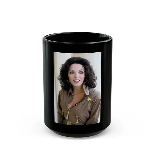 Joan Collins #594 (Vintage Female Icon) Black Coffee Mug 15oz - Go Mug Yourself