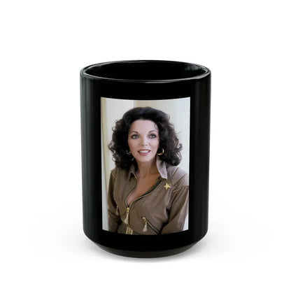 Joan Collins #594 (Vintage Female Icon) Black Coffee Mug 15oz - Go Mug Yourself