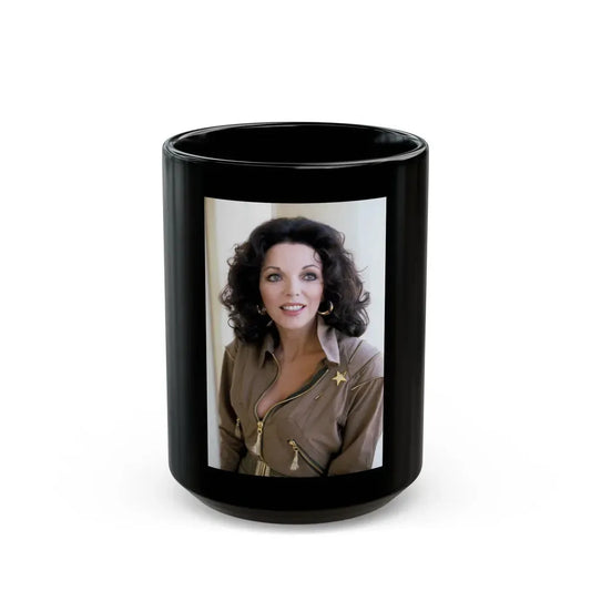 Joan Collins #594 (Vintage Female Icon) Black Coffee Mug 15oz - Go Mug Yourself