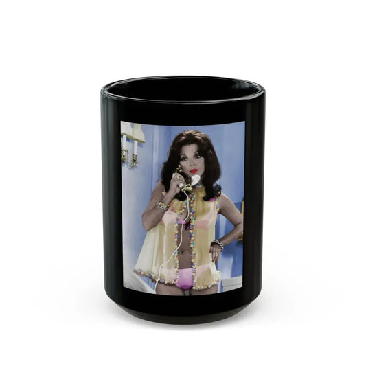 Joan Collins #597 (Vintage Female Icon) Black Coffee Mug 15oz - Go Mug Yourself