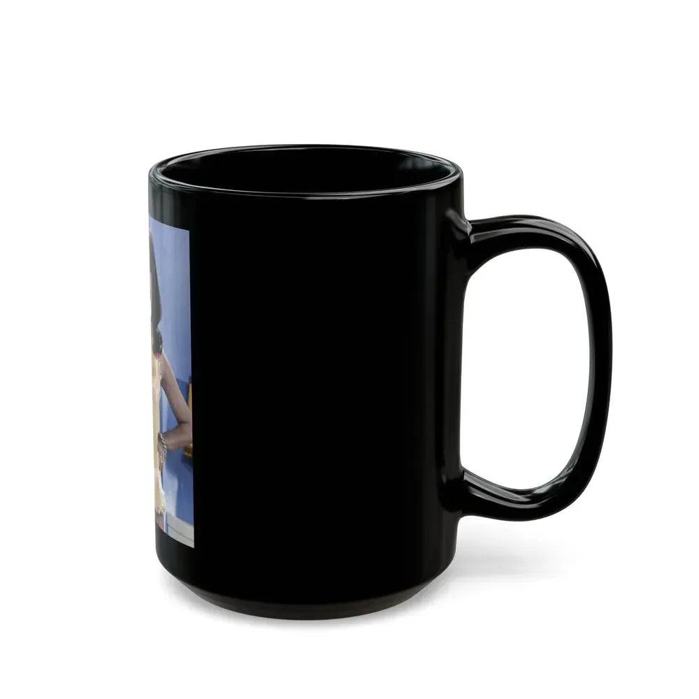 Joan Collins #597 (Vintage Female Icon) Black Coffee Mug - Go Mug Yourself