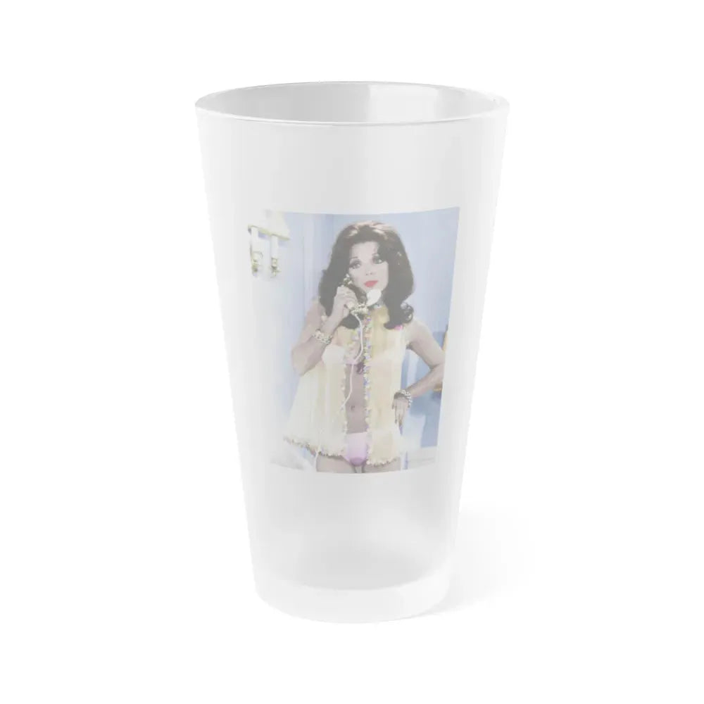 Joan Collins #597 (Vintage Female Icon) Frosted Pint Glass 16oz 16oz Frosted - Go Mug Yourself