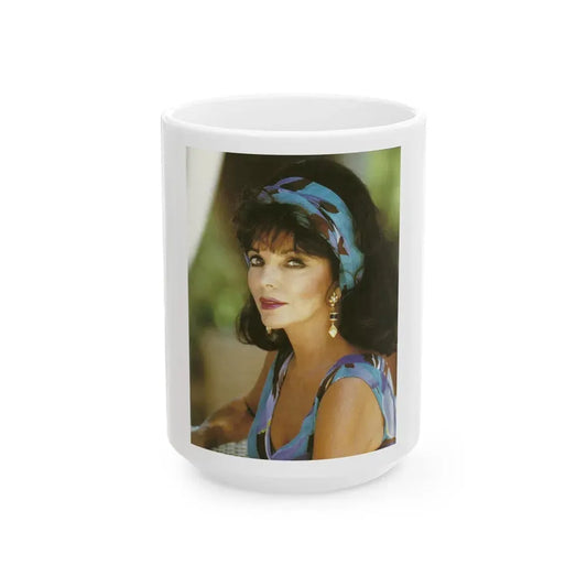 Joan Collins #617 (Vintage Female Icon) White Coffee Mug 15oz - Go Mug Yourself