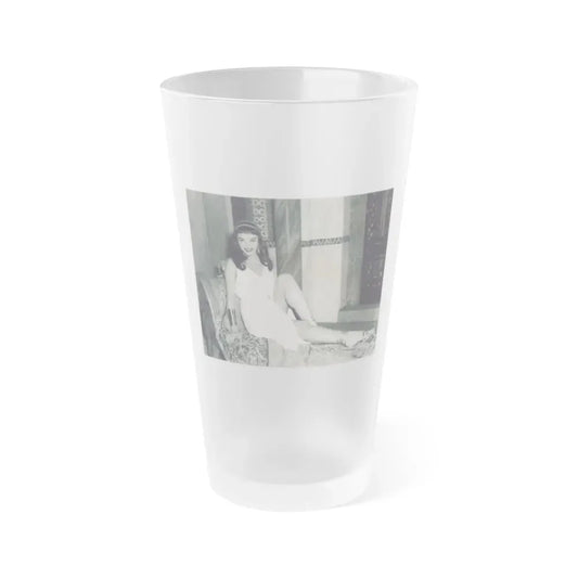 Joan Collins #620 (Vintage Female Icon) Frosted Pint Glass 16oz 16oz Frosted - Go Mug Yourself