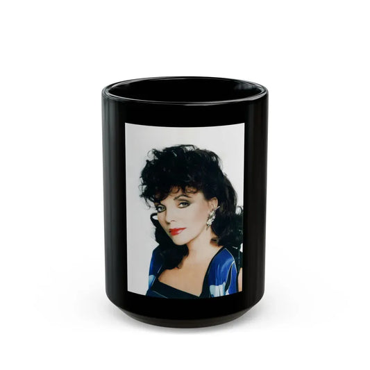 Joan Collins #622 (Vintage Female Icon) Black Coffee Mug 15oz - Go Mug Yourself