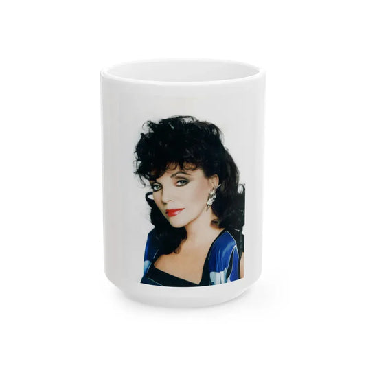 Joan Collins #622 (Vintage Female Icon) White Coffee Mug 15oz - Go Mug Yourself