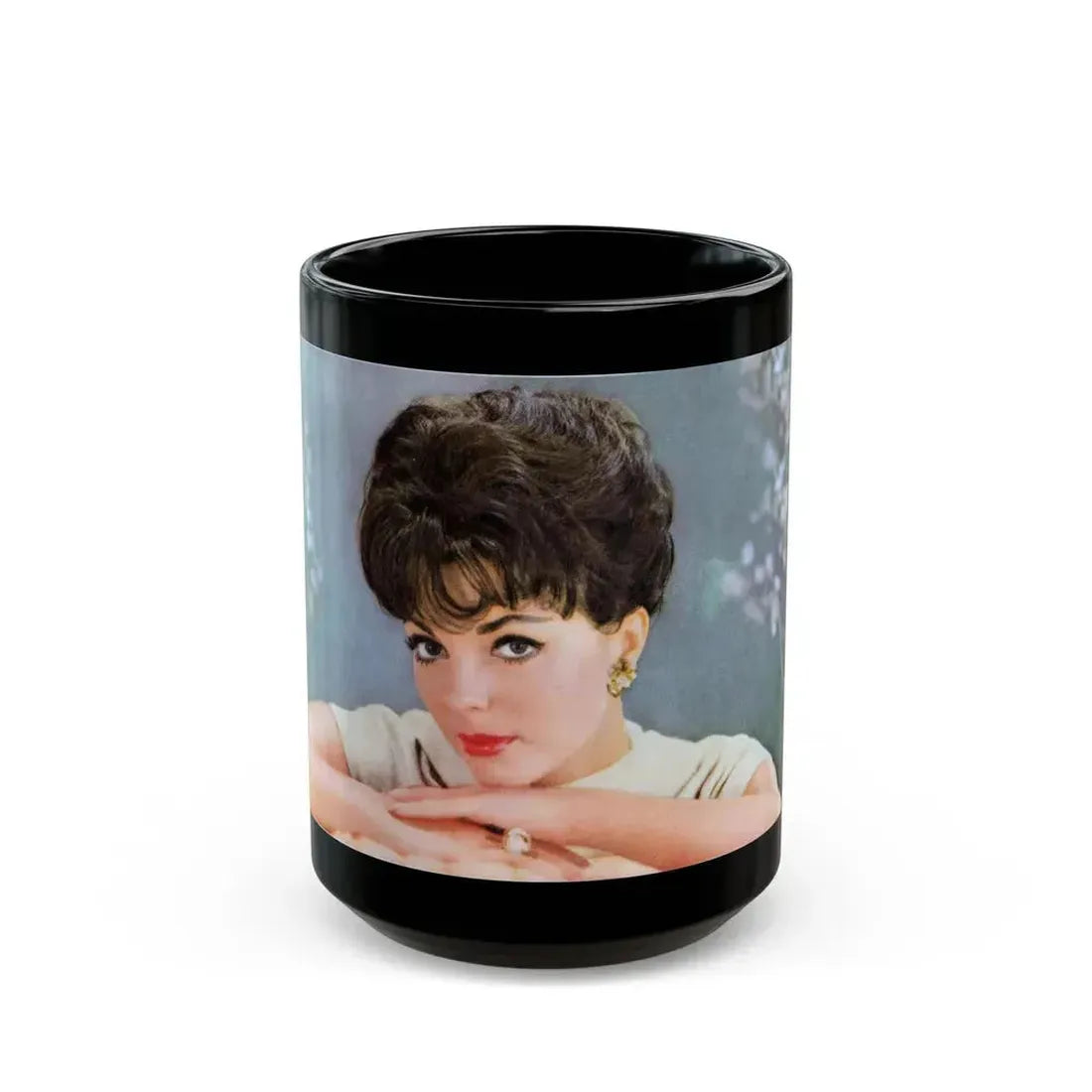 Joan Collins #623 (Vintage Female Icon) Black Coffee Mug 15oz - Go Mug Yourself