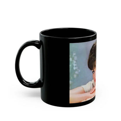 Joan Collins #623 (Vintage Female Icon) Black Coffee Mug - Go Mug Yourself