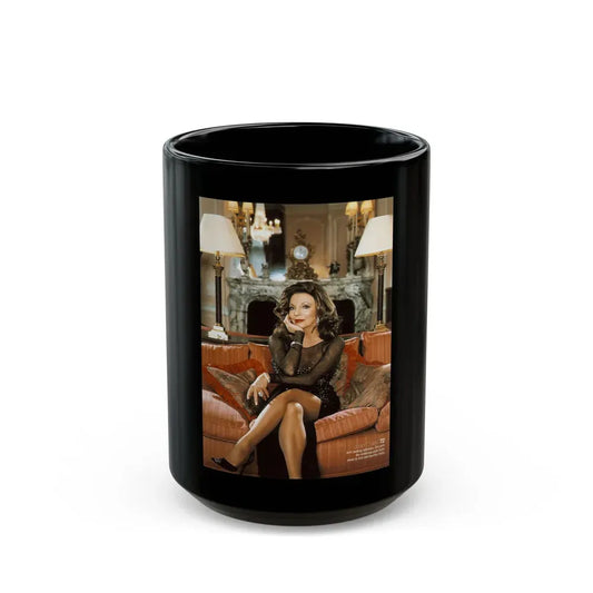 Joan Collins #625 (Vintage Female Icon) Black Coffee Mug 15oz - Go Mug Yourself